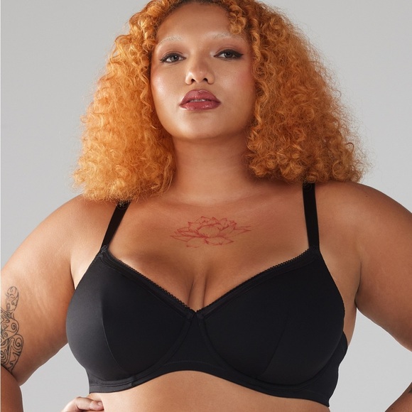 Savage X Fenty Core Microfiber Unlined Demi Bra Black Lace Detail 38DDD NWT - Picture 1 of 16